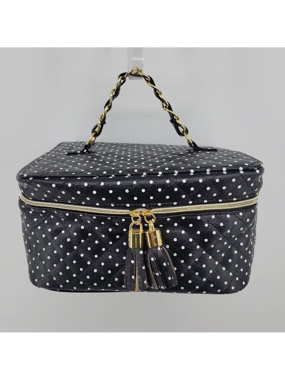 CHI Travel Makeup & Hair Tool Case Polka Dot Quilted Cosmetic Organizer Bag
